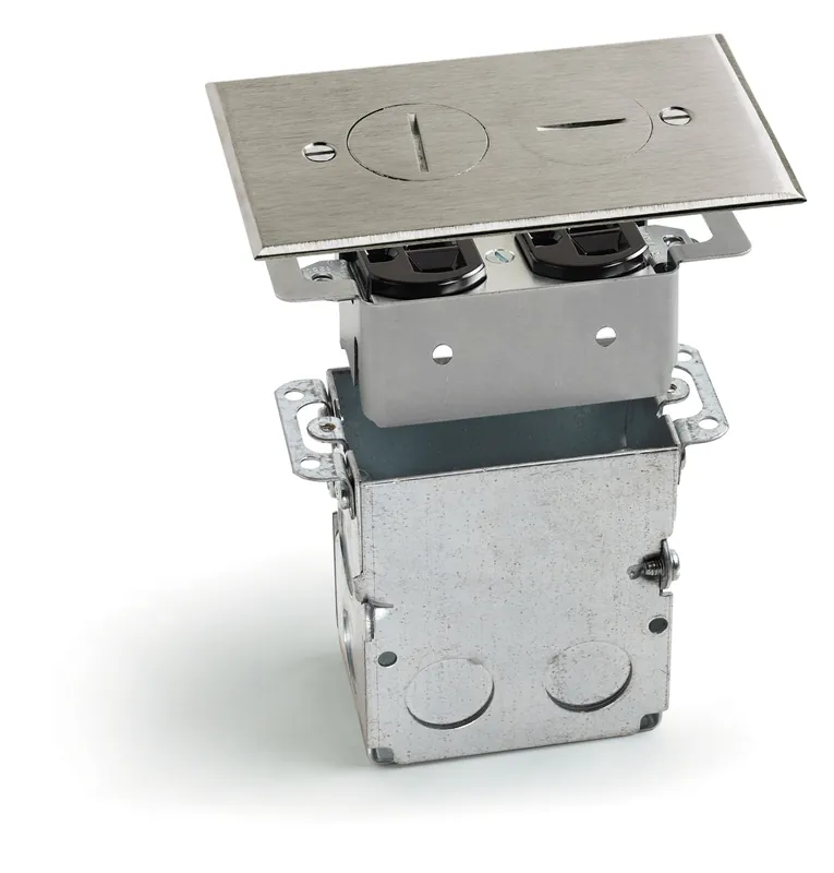 Lew SWB-2-NS Nickel Silver 1-Gang Recessed Floor Plate With Box 3-Inch x 2-Inch x 3-1/2-Inch Must Have