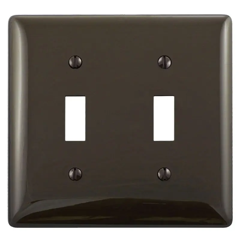 Certified Hubbell-Wiring NP2 Nylon Screw Mount NP Series Standard Size 2-Gang Wallplate Brown