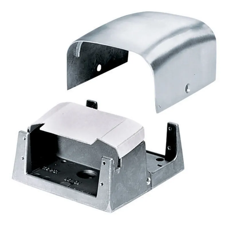 Brand New Hubbell-Wiring FR80AL Aluminum 2-Gang Pedestal Service Fitting 4.5-Inch x 4.37-Inch x 2.95-Inch Kellems®