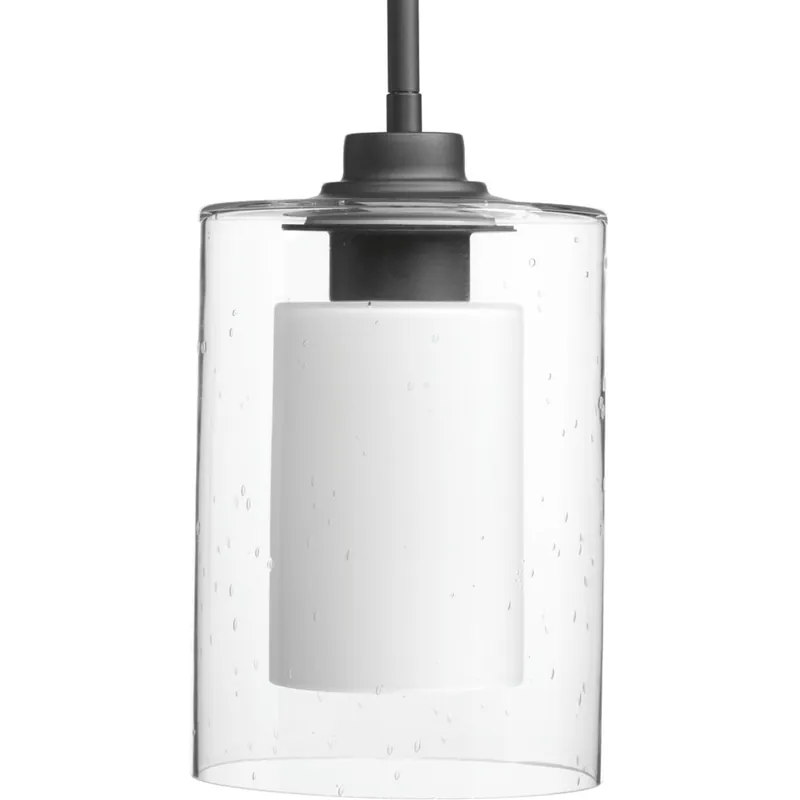 Progress Lighting P500018-143 1-Light Mini Pendant Light 100-Watt 120-Volt AC Graphite Double Glass No Minimum Order