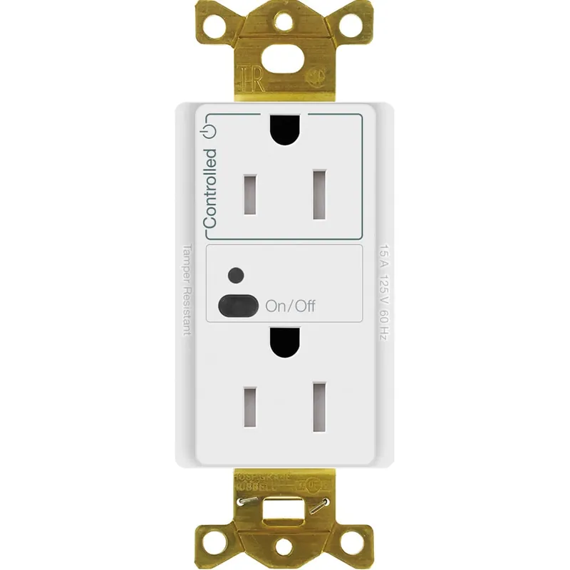 Lutron CAR2S-15-STR-WH Tamper-Resistant Split Wireless Receptacle 1-Pole 120-Volt 15-Amp White Vive Money Back Guarantee