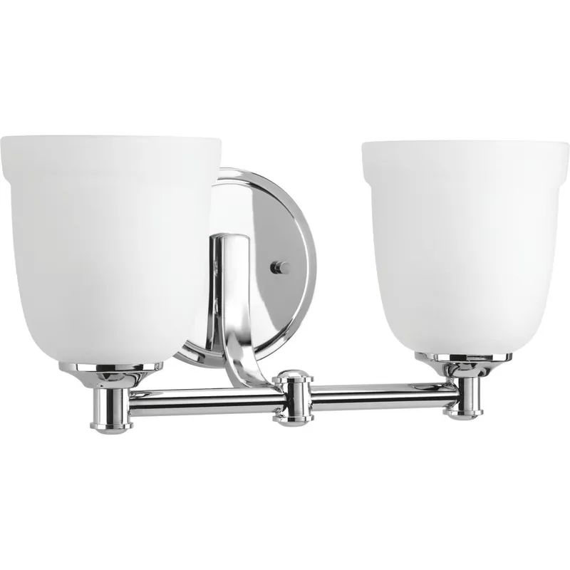 Progress Lighting P300058-015 Dimmable 2-Light Bath Vanity Light 200-Watt 120-Volt Polished Chrome Topsail Seasonal Sale