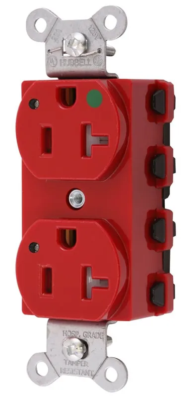 STRAIGHT BLADE DUPLEX RECEPTACLE HUBW SNAP8300RLTRA 20A 125V RCP Weekend Sale