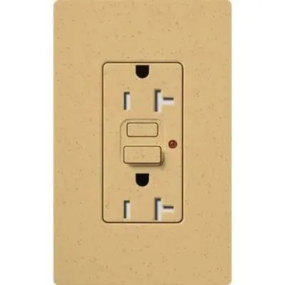 Warranty Included Lutron SCR-20-GFTR-GS Residential/Commercial Grade Tamper-Resistant GFCI Receptacle 20-Amp 125-Volt AC NEMA 5-20R Goldstone Claro Satin Colors