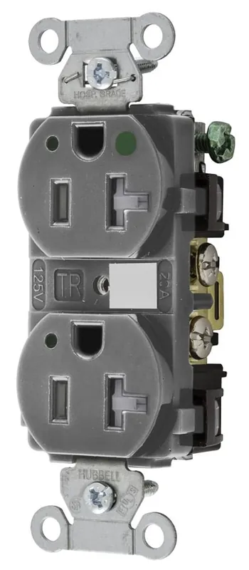 DUPLEX RECEPTACLE HUBW 8300GYLTRA 20A 125V RCP Premium