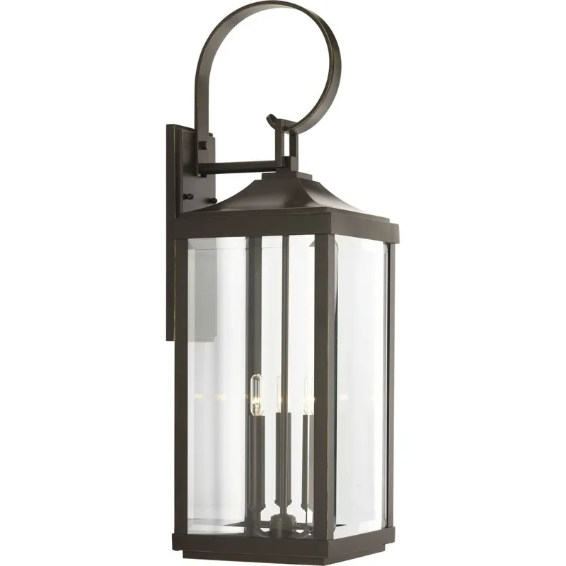 Best Choice Progress Lighting P560023-020 3-Light Large Wall Lantern 60-Watt 120-Volt Antique Bronze Gibbes Street