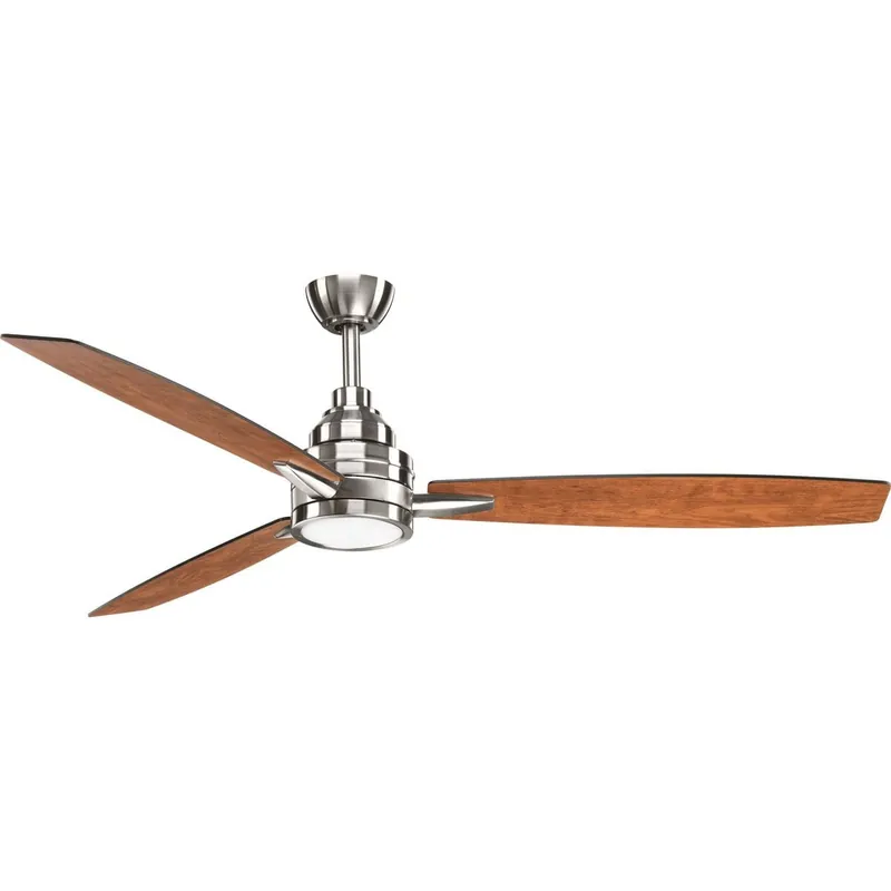 Progress Lighting P2554-0930K Modern Urban Industrial Ceiling Fan With LED Light 3 Blade 60-Inch Brushed Nickel Gaze Reduced Price