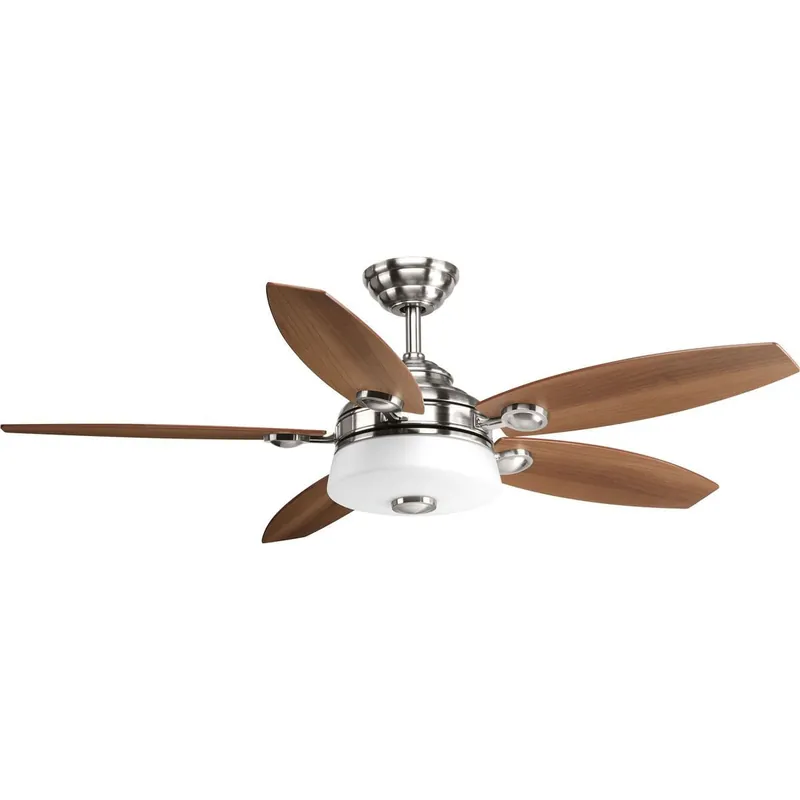 Limited Time Progress Lighting P2544-0930K Bohemian Transitional Ceiling Fan With Light Kit 54-Inch 5 Blade Brushed Nickel Graceful