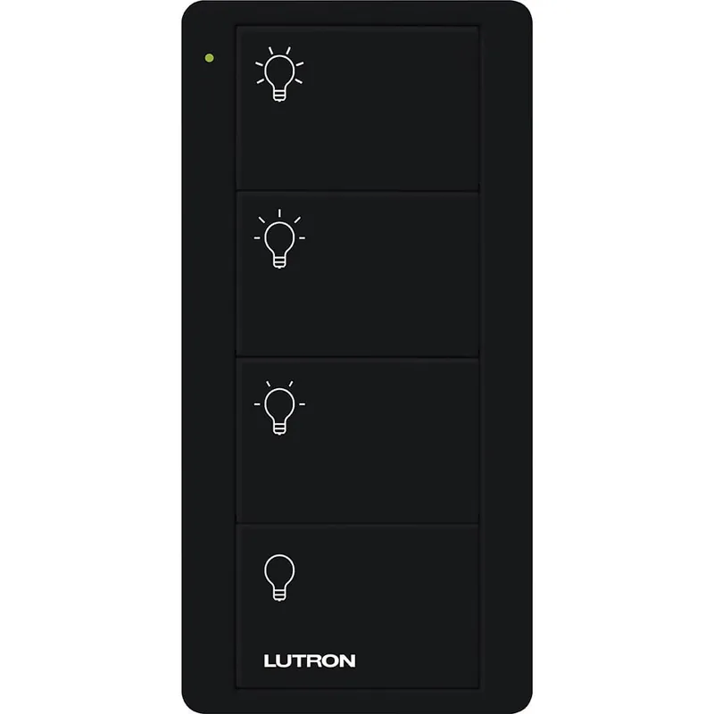 Direct From Manufacturer Lutron PJ2-4B-GBL-L31 3-Volt DC 4-Button Standard Engraving Wireless Remote Control Black Pico