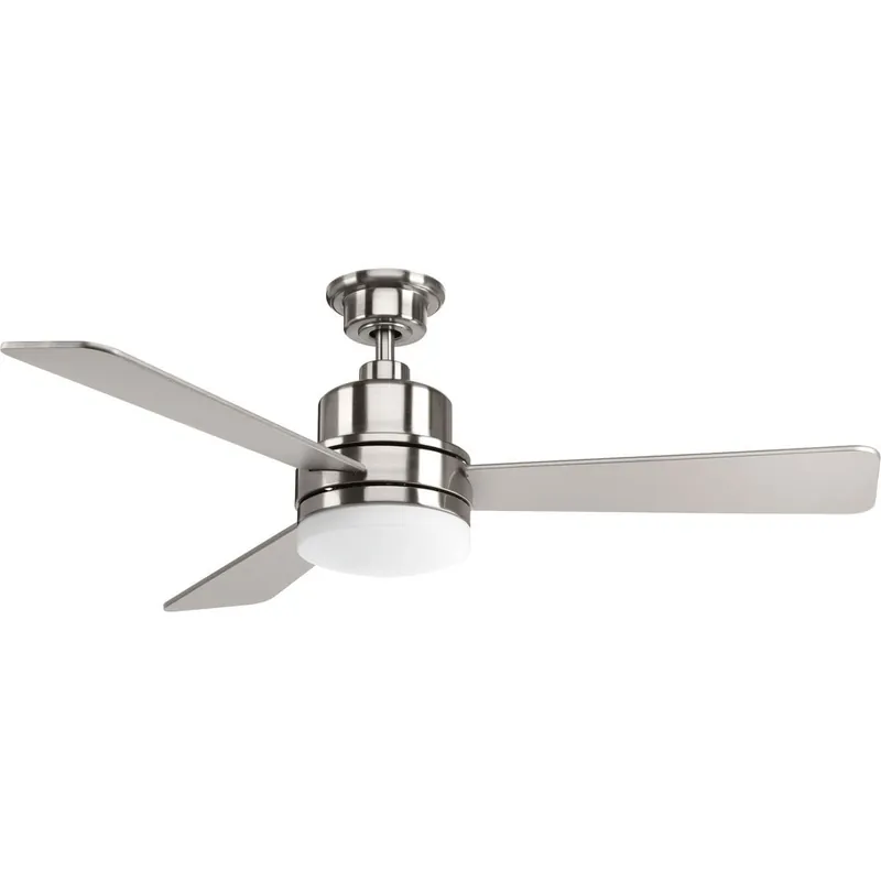 Progress Lighting P2556-0930K Modern Ceiling Fan With Light Kit 52-Inch 3 Blade 3 Speed Brushed Nickel Trevina II Modern