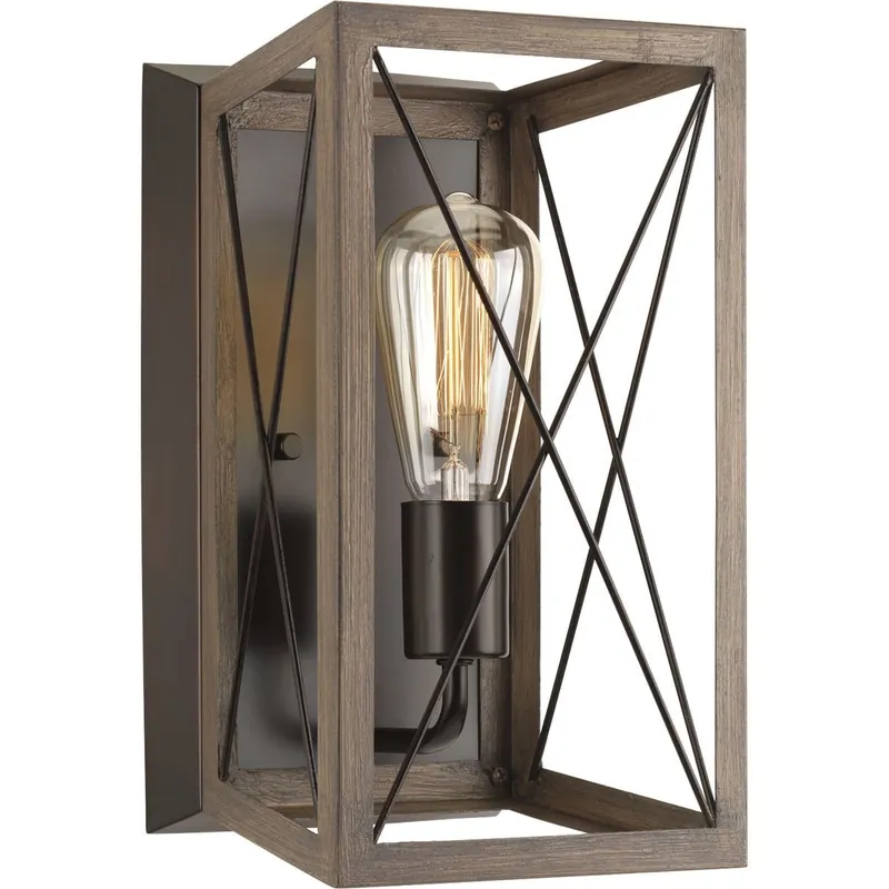 Progress Lighting P710012-020 1-Light Wall Sconce 100-Watt 120-Volt AC Antique Bronze Briarwood Premium