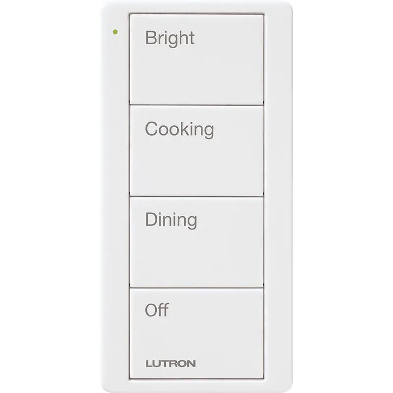 Lutron PJ2-4B-GWH-P02 3-Volt DC 4-Button Wireless Scene Keypad White Kitchen Pico Buy Online