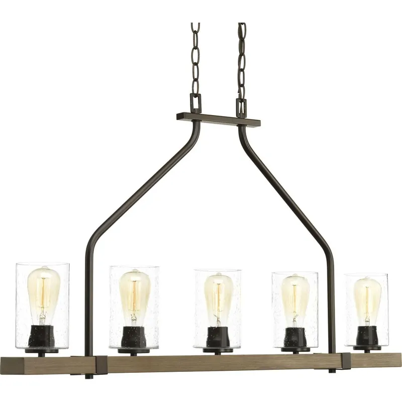 Progress Lighting P400055-020 5-Light Chandelier 100-Watt 120-Volt Antique Bronze Barnes Mill Money Back Guarantee