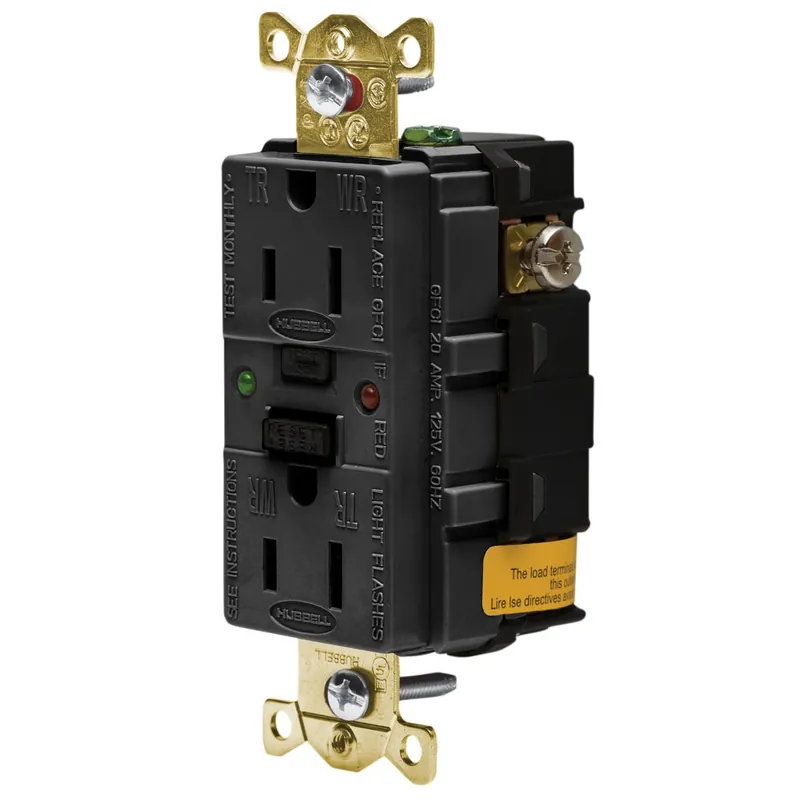 Crafted GROUND FAULT RECEPTACLE HUBW GFR5262SGBK 15A 125V IND RCPT