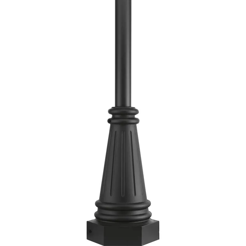 Progress Lighting P860006-031 Die Cast Aluminum Outdoor Pole Base Textured Black For Post Lights Original