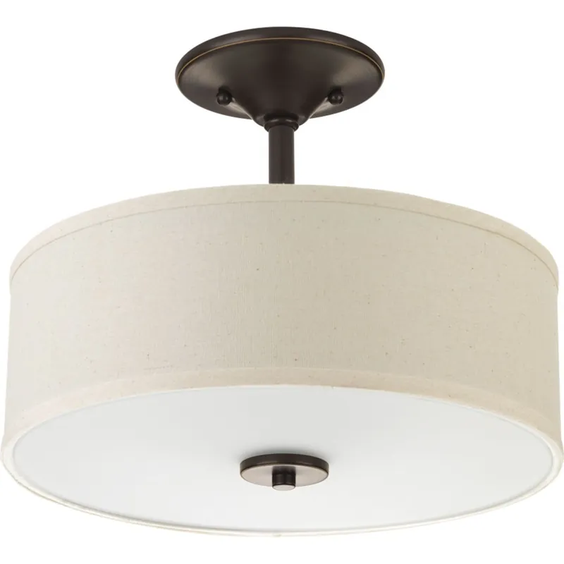 Direct From Factory Progress Lighting P3712-20 2-Light Semi-Flush Mount Fixture 75-Watt 120-Volt Antique Bronze Painted Inspire