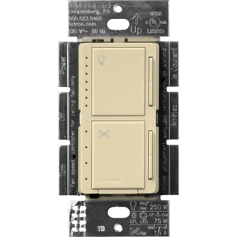 Popular Lutron MACL-LFQ-IV 1-Pole 120-Volt AC 4-Speed Fan-Speed Control With Dimmer Ivory Maestro CL