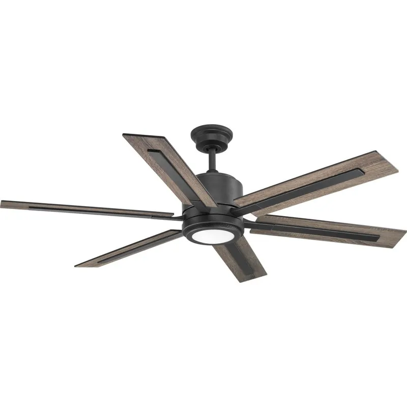Must Have Progress Lighting P2586-7130K Transitional Ceiling Fan With Light Kit 60-Inch 6 Blade 3 Speed Gilded Iron Glandon