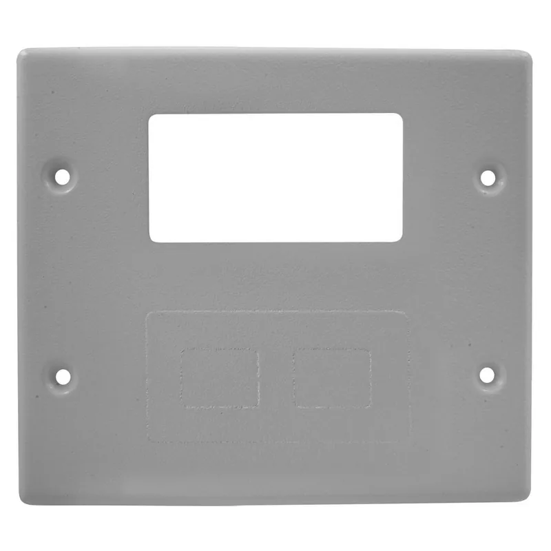 Reduced Price Hubbell-Wiring HBL4747RFGY 2-Gang Raceway Cover Plate 5.43-Inch x 4-3/4-Inch Steel Gray Kellems® Style Line®