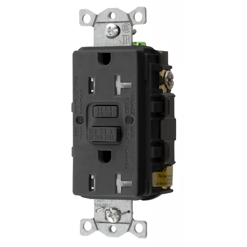 Limited Offer Hubbell-Wiring GFTRST20BK Heavy-Duty Standard Tamper-Resistant Self-Test GFCI Receptacle 125-Volt 20-Amp NEMA 5-20R Black