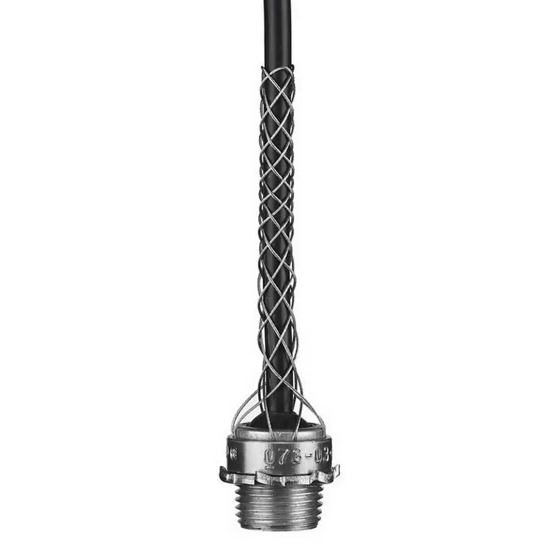 Hubbell-Wiring 073031203 Straight Dust-Tight Single Weave Non-Insulated Strain Relief Cord Grip 0.54 - 0.73-Inch Kellems® Today Only