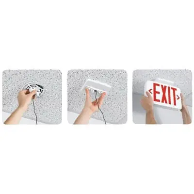 Lithonia Lighting LQM-SW-3R-120/277-ELN-SD Emergency LED Exit Sign White Housing Red Letter 120/277-Volt Quantum® Direct From Manufacturer