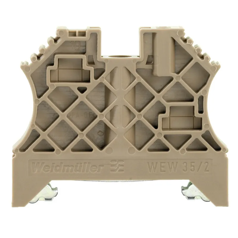 Worldwide Shipping Terminal Block, End Barrier, 8 mm, Screw On, Dark Beige