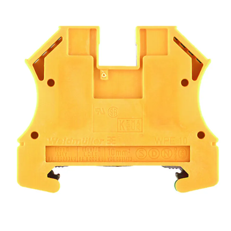 Terminal Block, Grounding, Green/Yellow, Screw Connections, 1200A, 10mm, WPE 10 Weekend Sale