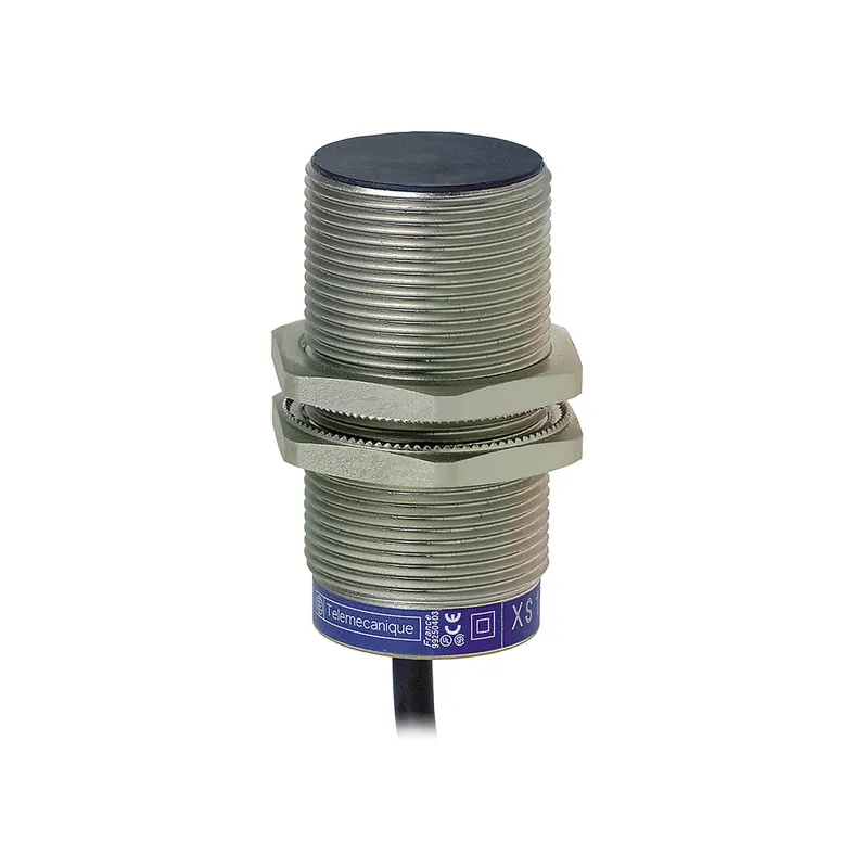 Clearance inductive sensor, XS6, M30, L62 mm, brass, sensing 15 mm, 24 to 240 VAC/DC, 2 meter cable