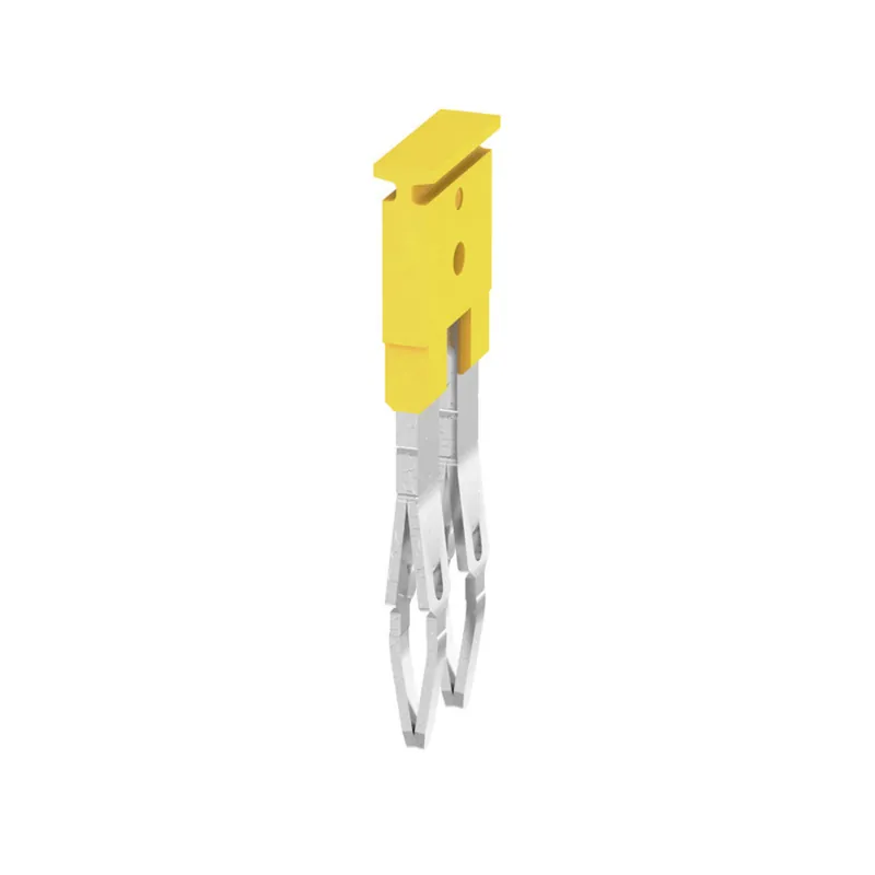 Terminal Block, Cross Connector, Jumper, 2P, 24A, Yellow Worldwide Shipping