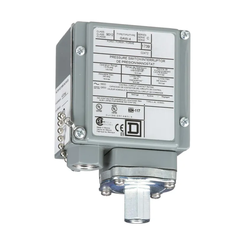Special Discount Pressure Switch, Electromechanical, 10A, 120/240VAC, 250VDC, 240PSI