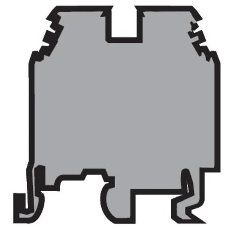 Terminal Block, Feed Through, 6mm, Gray Cheap