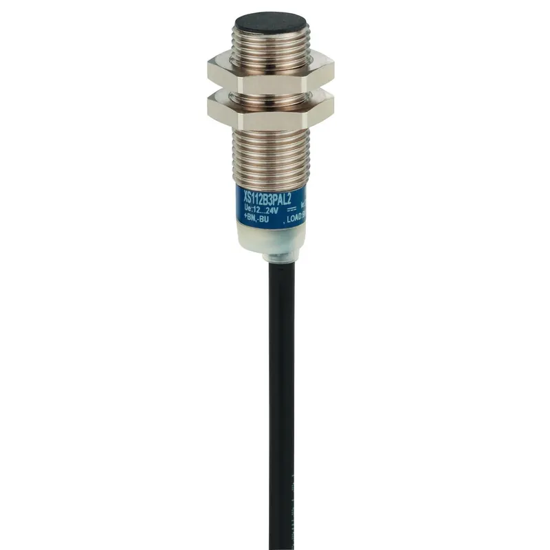 Secure Checkout inductive sensor, XS6, M12, L53 mm, brass, Sensing 4 mm, 24 to 240 VAC/DC, 2 meter cable