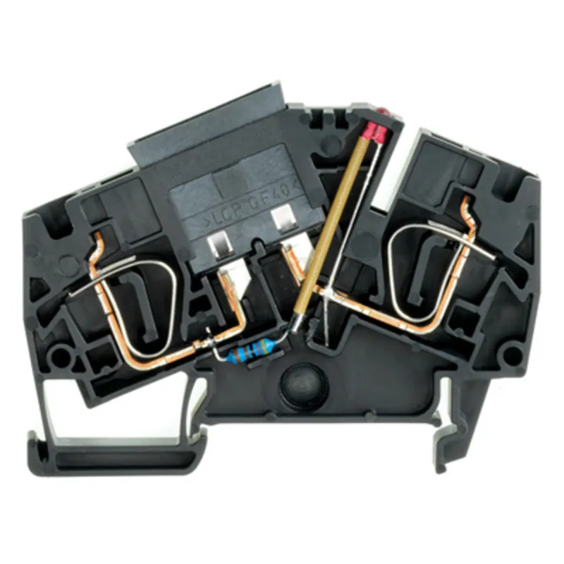 Terminal Block, Fused, 6mm, Black, 36V AC/DC Bulk Order