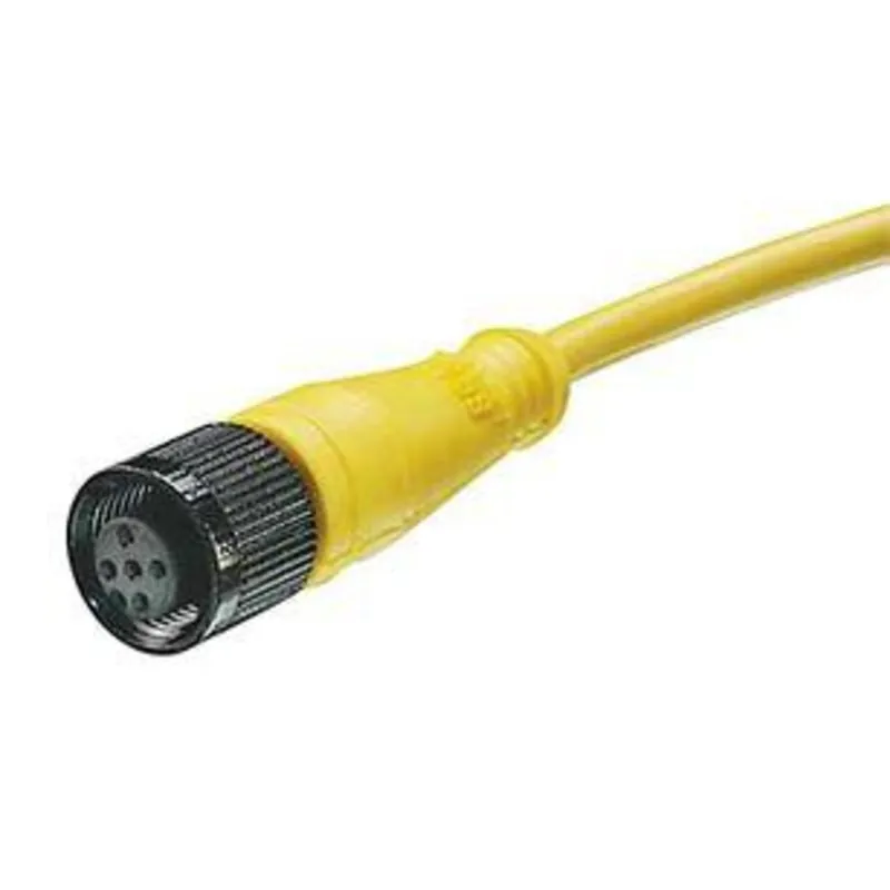 New Release Cordset, 5P, Mini-Change, Female, 8A, 600V AC/DC, Yellow, 12'