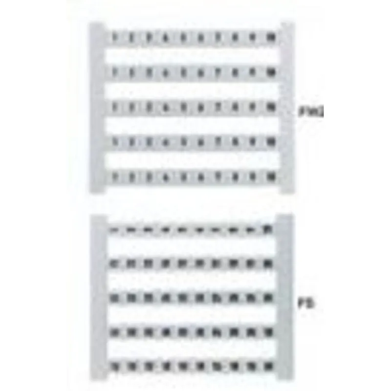 Certified Terminal Block, Marker Card, 5 x 5mm, White, Numbers, Horizontal