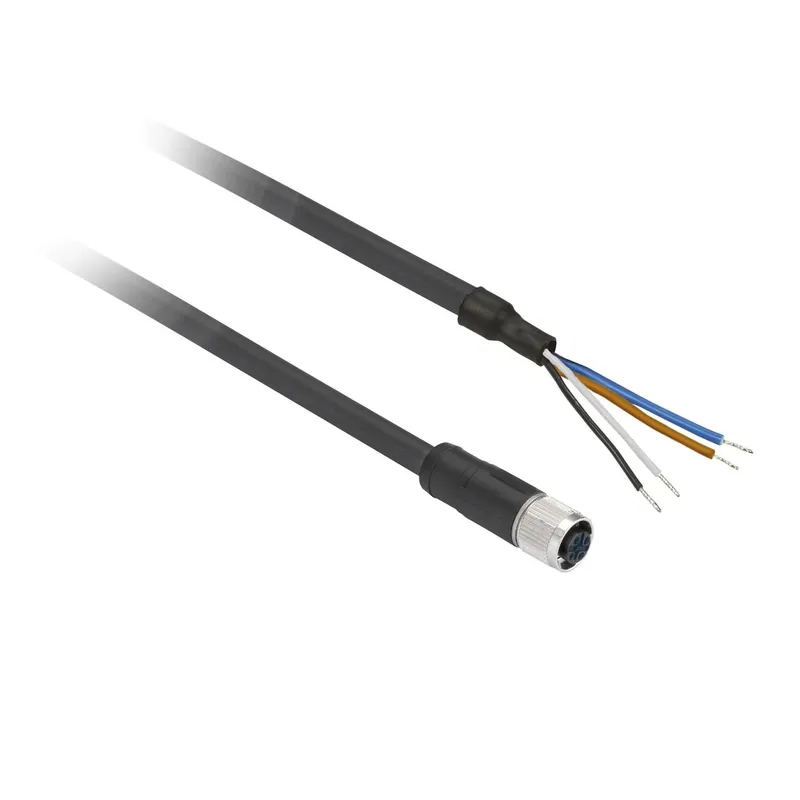 female - M12 - 4-pin - straight prewired connector - cable 5 m Hassle-Free Returns