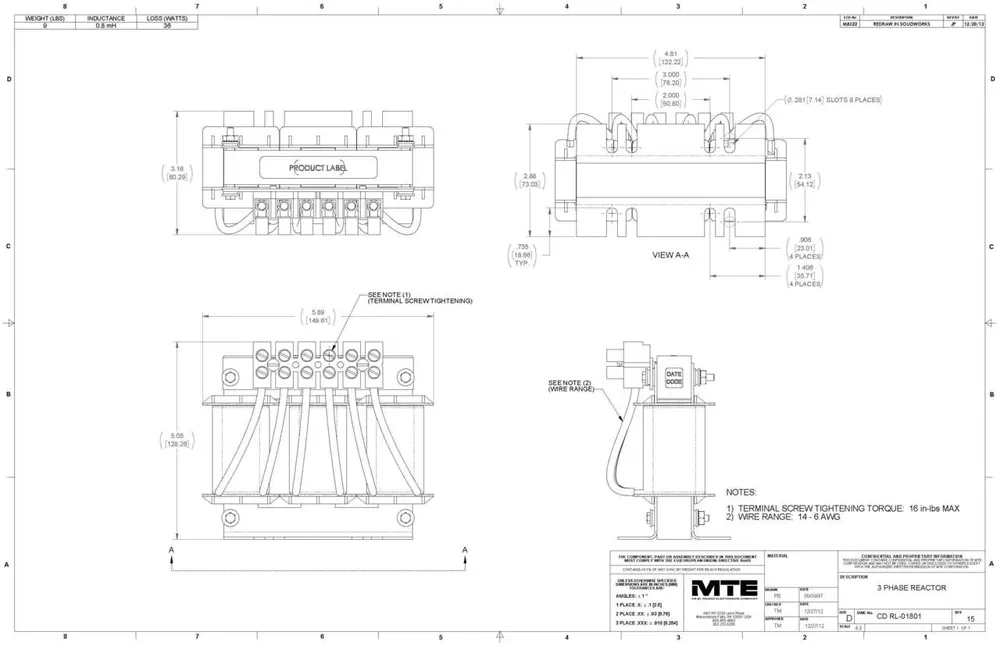 18 AMP LINE REACTOR Buy Online