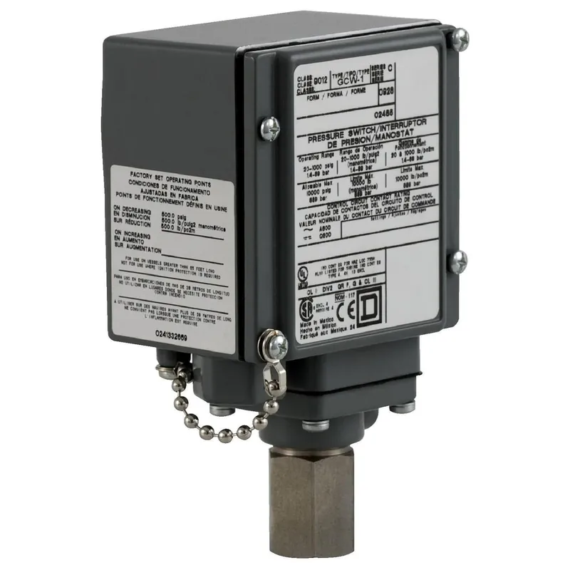 Time-Limited Pressure Switch, Electromechanical, 10A, 120/240VAC, 250VDC, 1000PSI