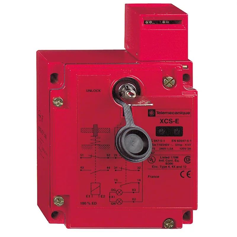 Exclusive Offer Safety switch, XCS, metal XCSE, 2NC + 1 NO, slow break, 2 entries tapped 1/2" NPT, 24 V